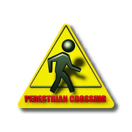 Ergomat 16in TRIANGLE SIGNS - Pedestrian Crossing DSV-SIGN 256 #1202 -UEN